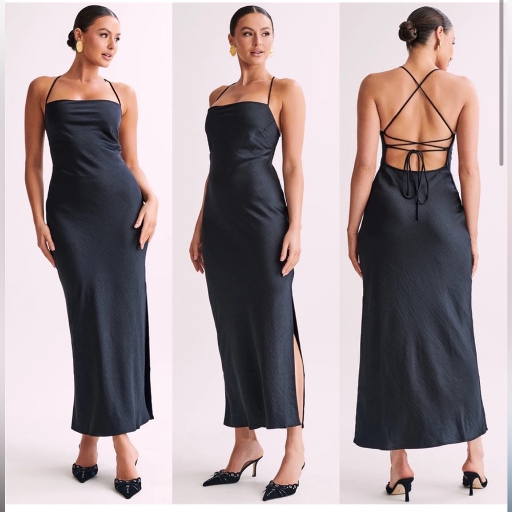 Meshki Sydney Straight Neck Slip Maxi Dress
